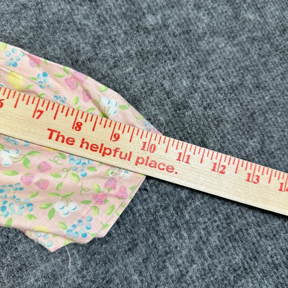 Vintage OshKosh Bgosh Girls Pink Floral Fruit Pintuck Cotton Dress Size 6X USA